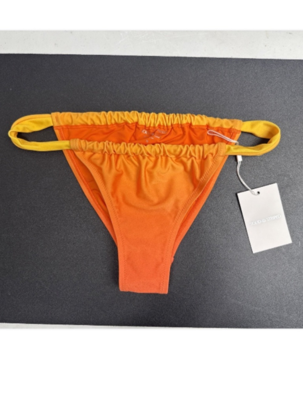 Solid & Striped the Ellery Ruched Bikini Swim Bottom Orange Yellow Size S 13308